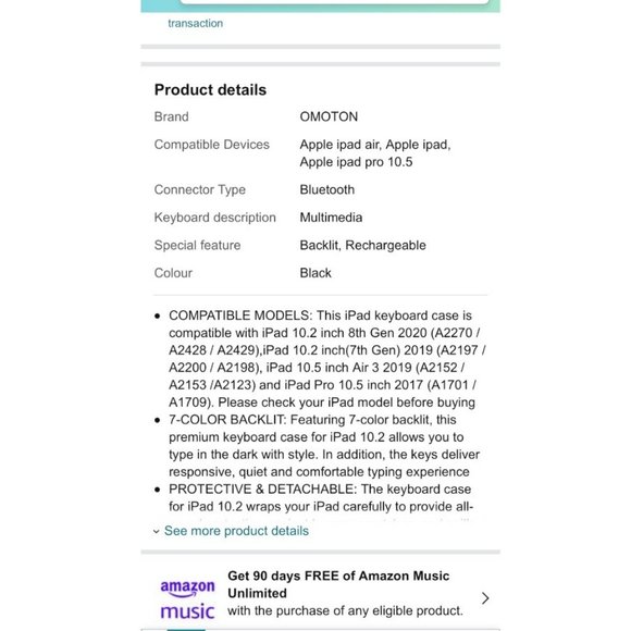 💰 5 FOR $40 / OMOTION IPAD KEYBOARD CASE MODEL KC002 (NEW) - Picture 10 of 15